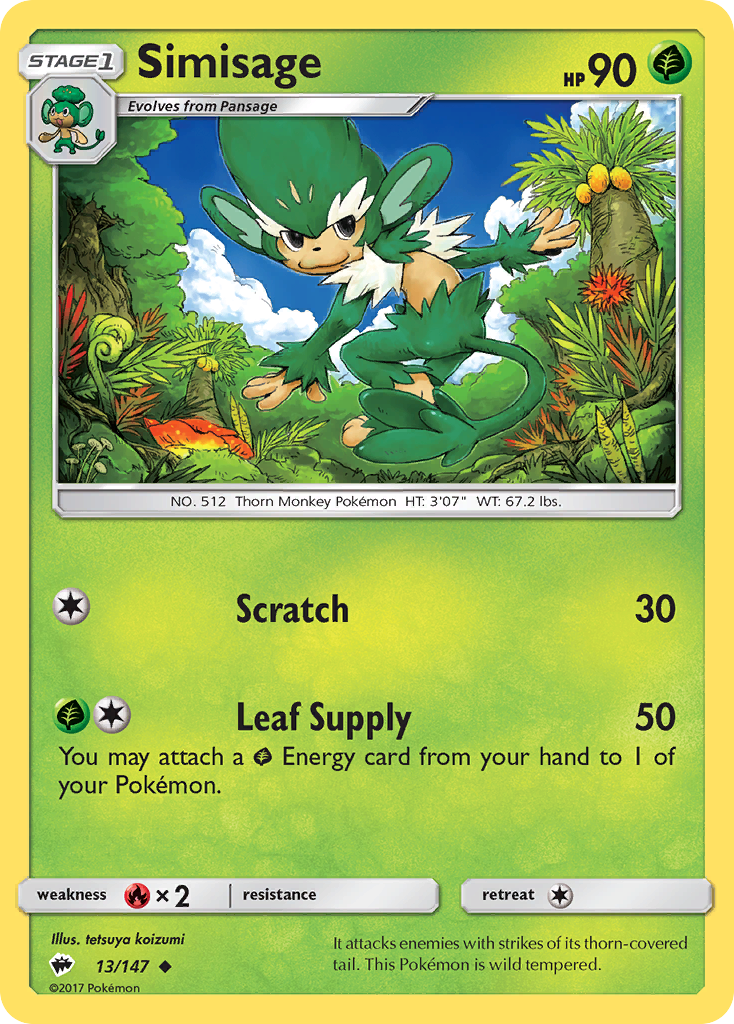 Simisage sm3-13 Uncommon from Burning Shadows Set