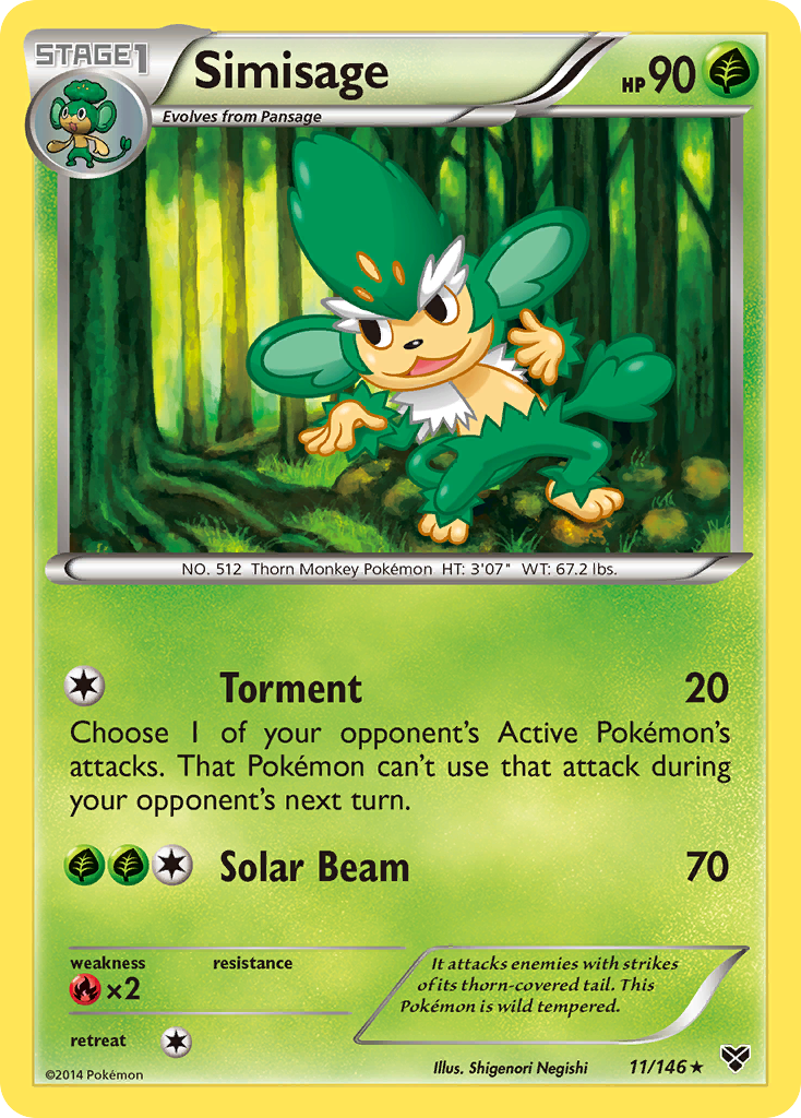 Simisage xy1-11 Rare from XY Set