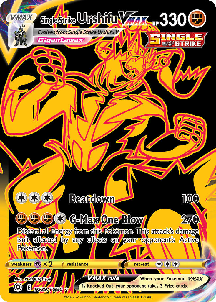 Single Strike Urshifu VMAX swsh9tg-TG29 Rare Secret from Brilliant Stars Trainer Gallery Set