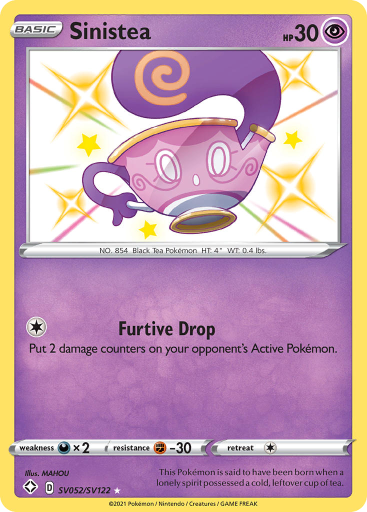 Sinistea swsh45sv-SV052 Rare Shiny from Shining Fates Shiny Vault Set