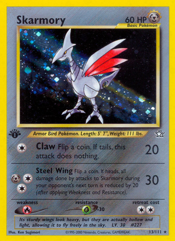 Skarmory neo1-13 Rare Holo from Neo Genesis Set