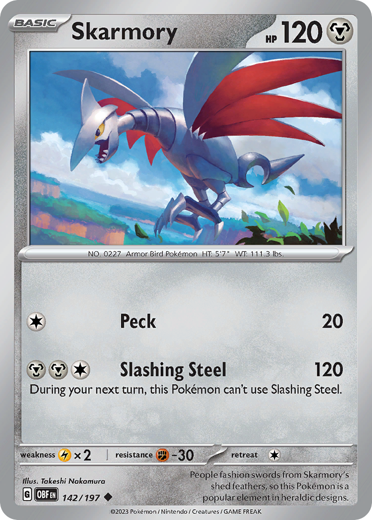 Skarmory sv3-142 Uncommon from Obsidian Flames Set