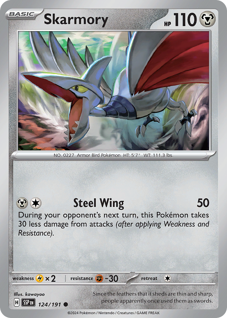 Skarmory sv8-124 Common from Surging Sparks Set