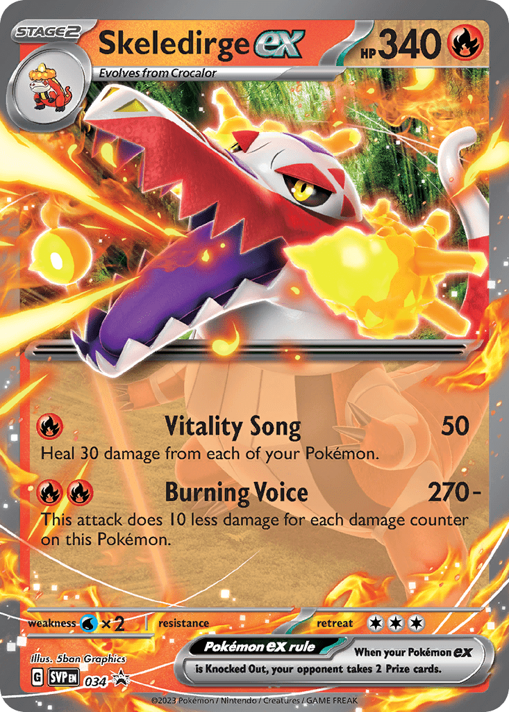 Skeledirge ex svp-34 Promo from Scarlet & Violet Black Star Promos Set