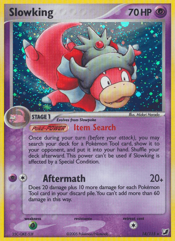 Slowking ex10-14 Rare Holo from Unseen Forces Set