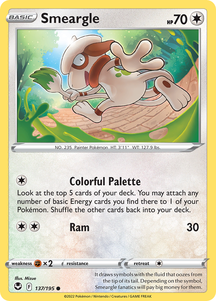 Smeargle swsh12-137 Common from Silver Tempest Set