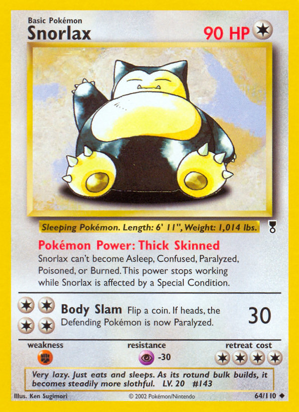 Snorlax base6-64 Uncommon from Legendary Collection Set