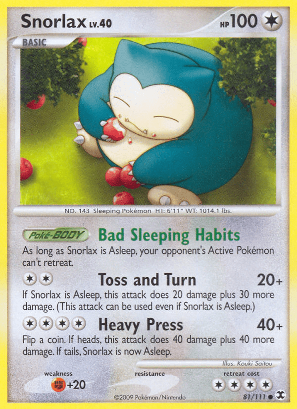 Snorlax pl2-81 Common from Rising Rivals Set