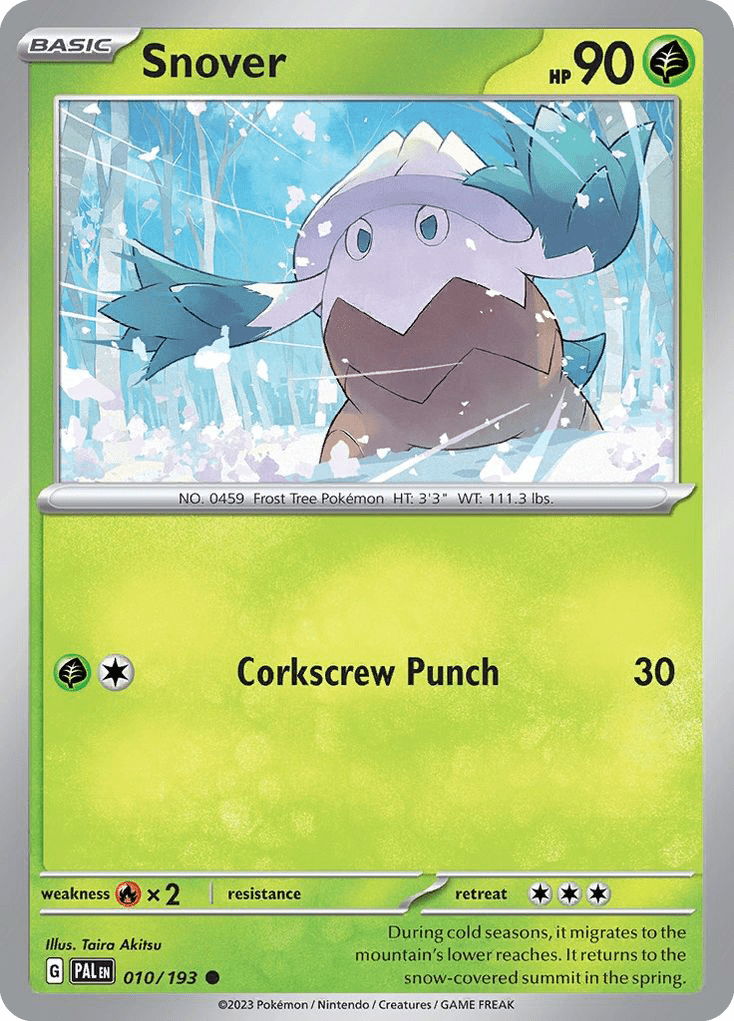 Snover sv2-10 Common from Paldea Evolved Set