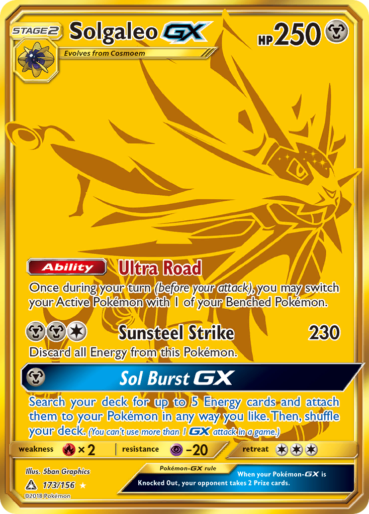 Solgaleo-GX sm5-173 Rare Secret from Ultra Prism Set