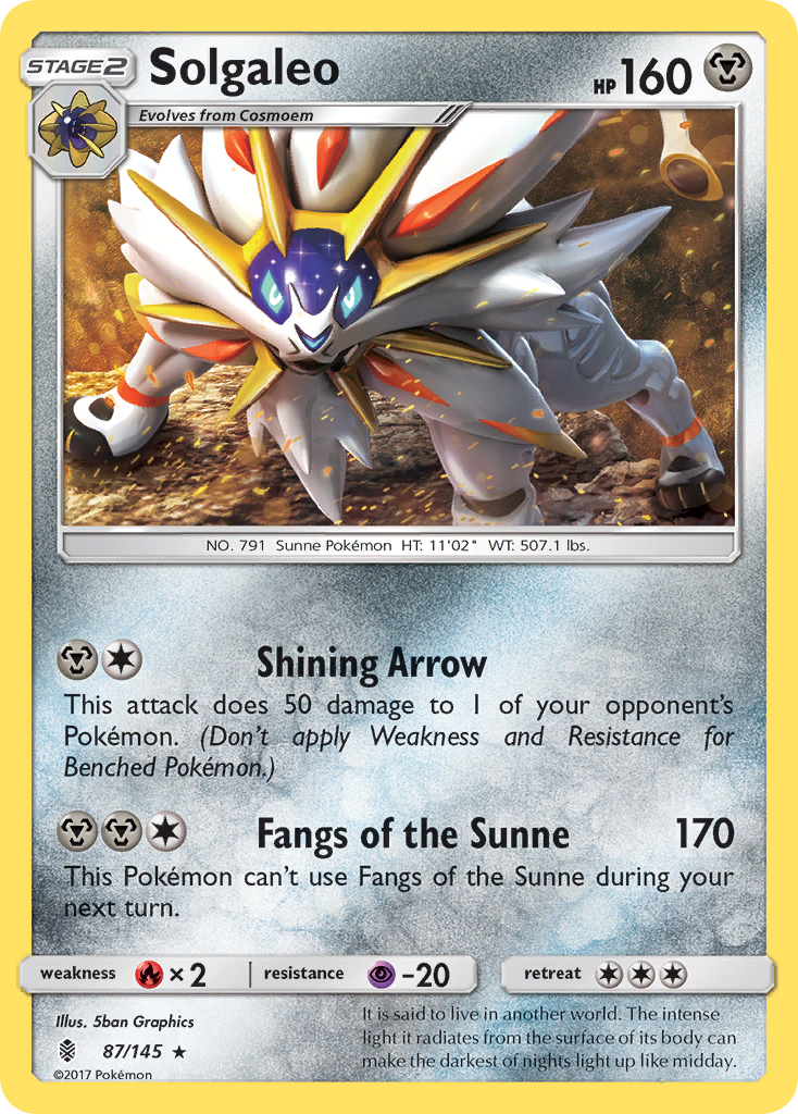 Solgaleo sm2-87 Rare from Guardians Rising Set