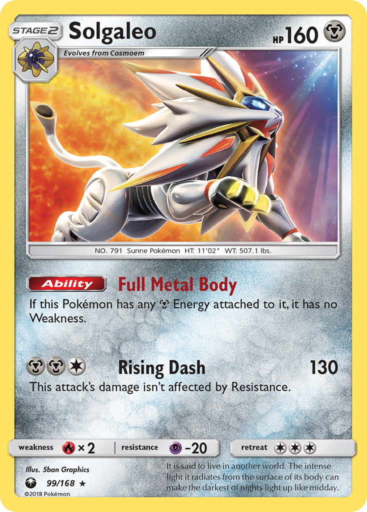 Solgaleo sm7-99 Rare Holo from Celestial Storm Set