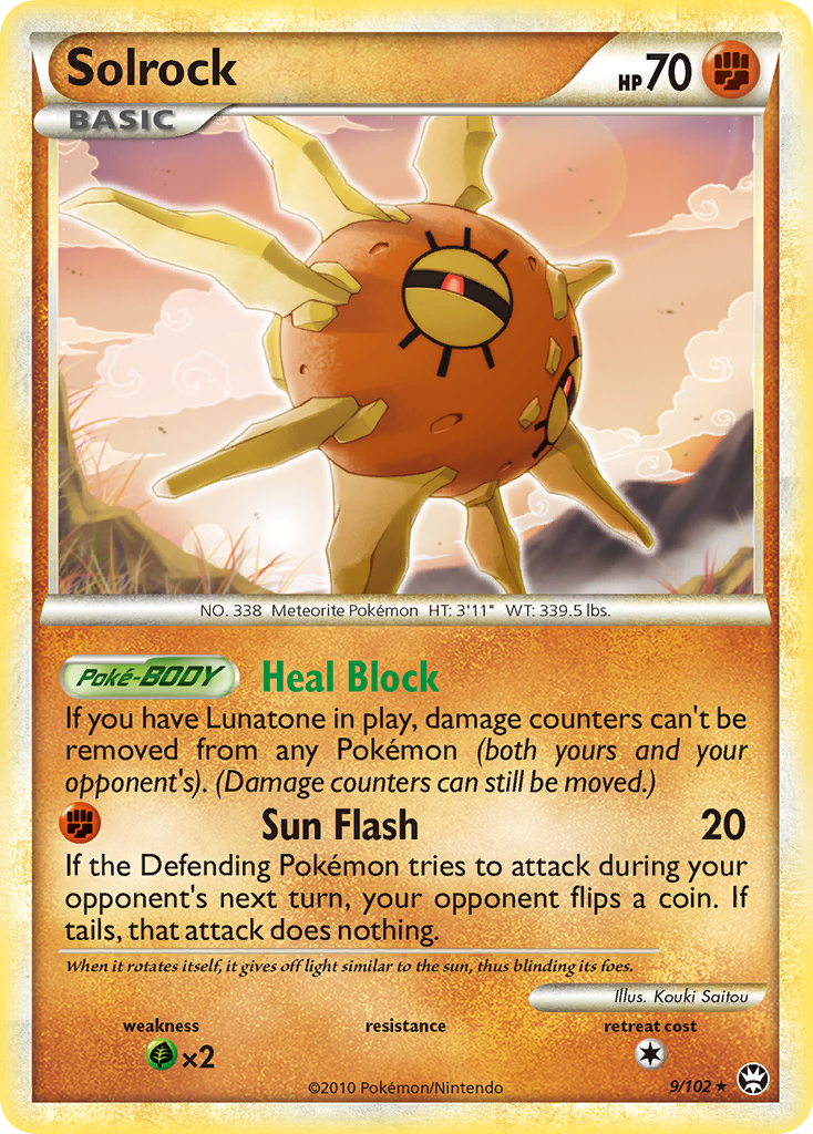 Solrock hgss4-9 Rare Holo from HS—Triumphant Set