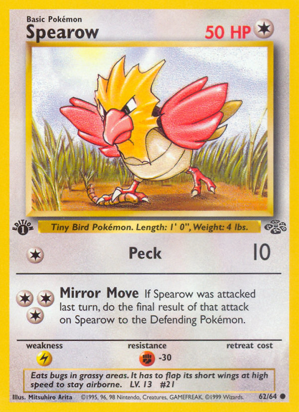 Spearow base2-62 Common from Jungle Set