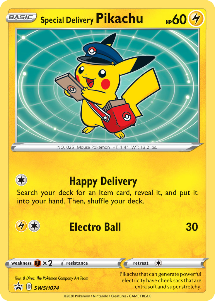 Special Delivery Pikachu swshp-SWSH074 Promo from SWSH Black Star Promos Set