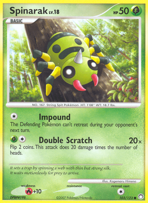 Spinarak dp2-103 Common from Mysterious Treasures Set