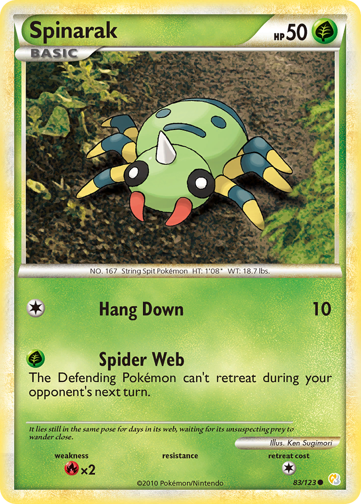 Spinarak hgss1-83 Common from HeartGold & SoulSilver Set