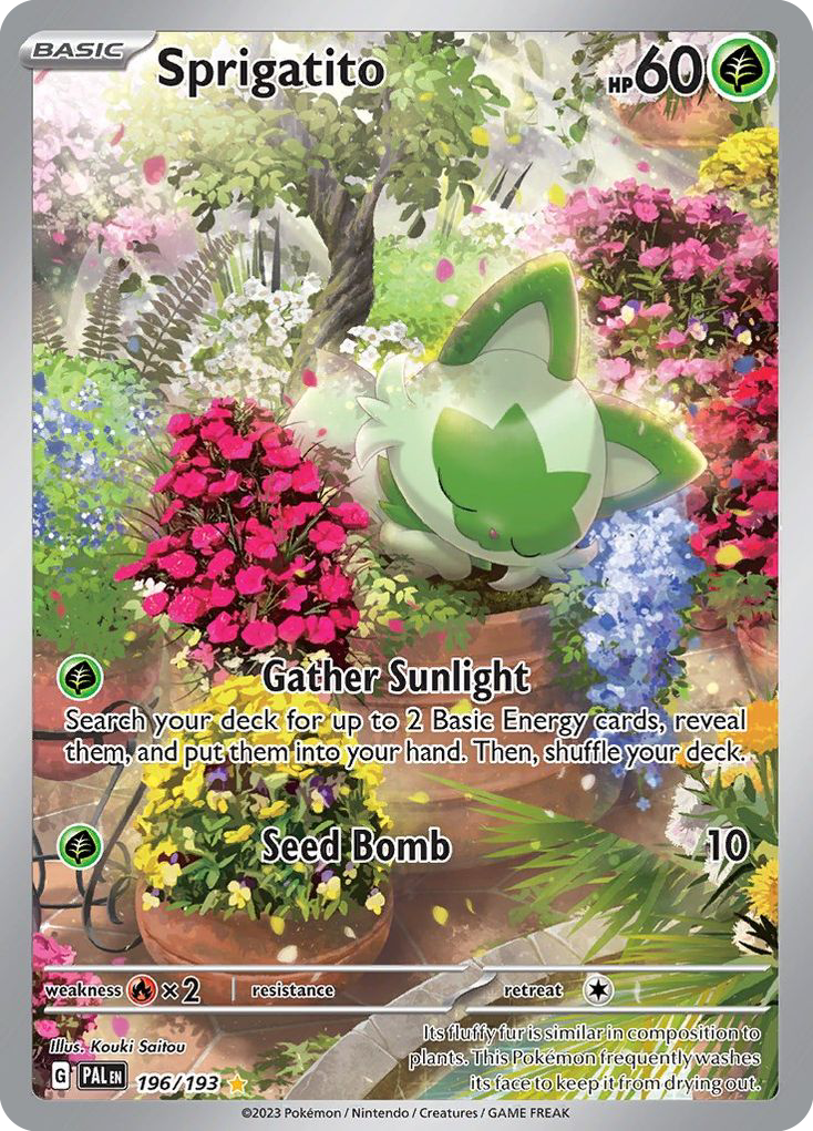Sprigatito sv2-196 Illustration Rare from Paldea Evolved Set