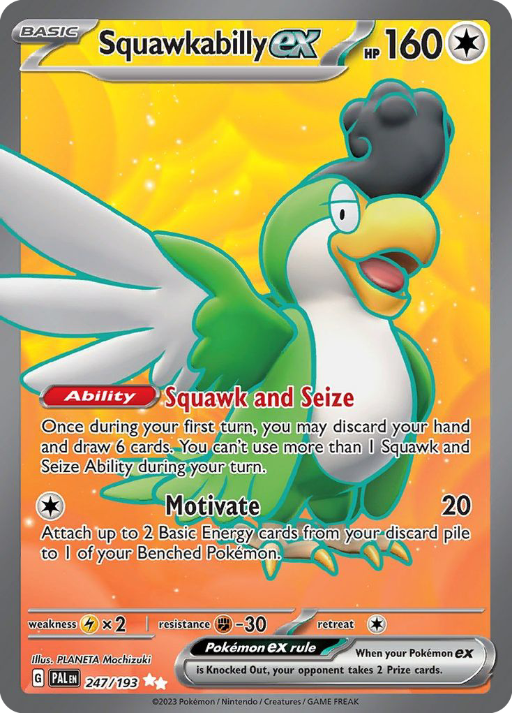 Squawkabilly ex sv2-247 Ultra Rare from Paldea Evolved Set
