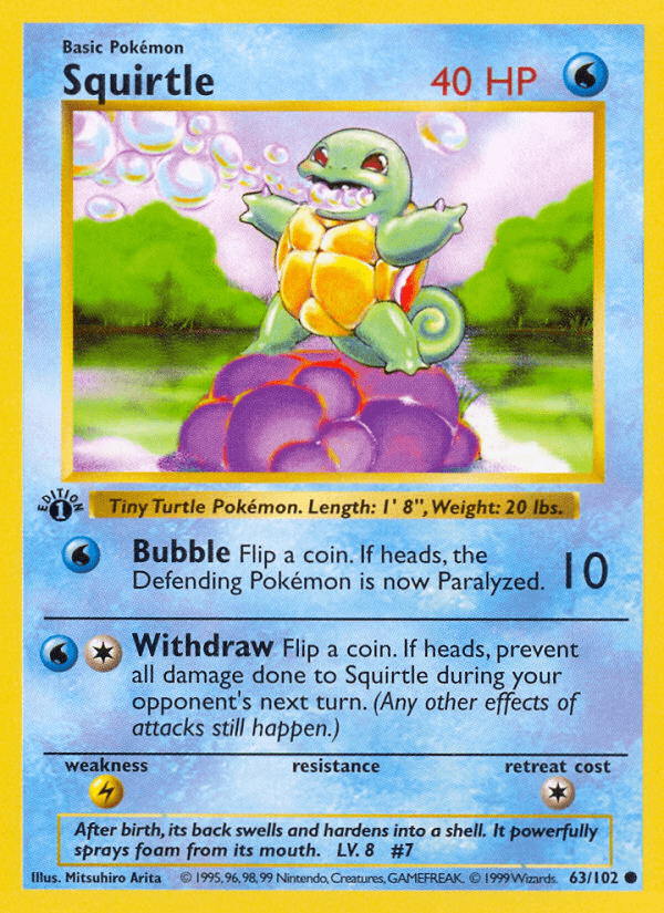 Squirtle base1-63 Common from Base Set