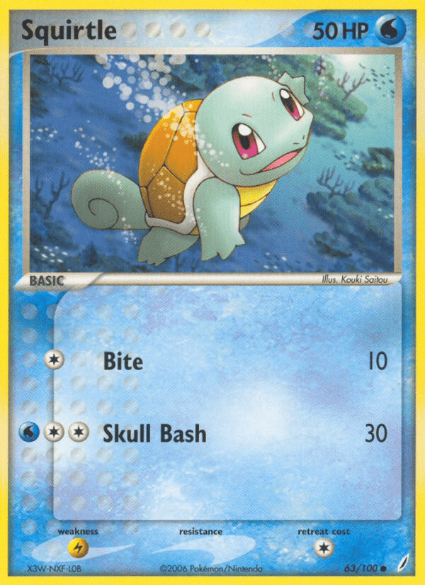 Squirtle ex14-63 Common from Crystal Guardians Set