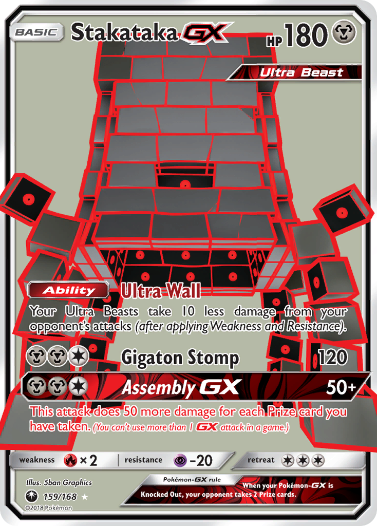 Stakataka-GX sm7-159 Rare Ultra from Celestial Storm Set