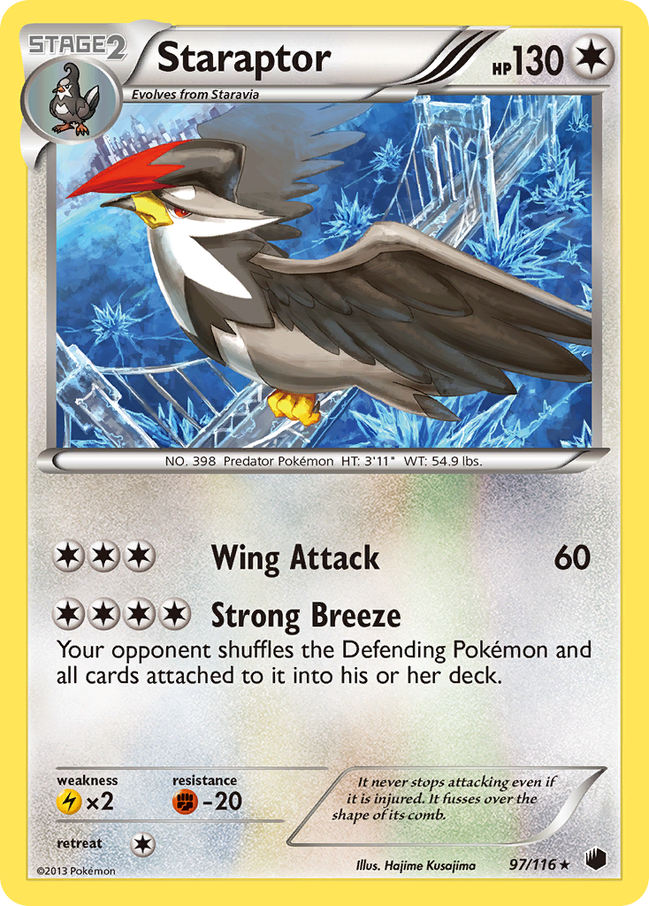 Staraptor bw9-97 Rare from Plasma Freeze Set