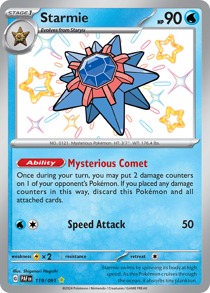 Starmie sv4pt5-119 Shiny Rare from Paldean Fates Set