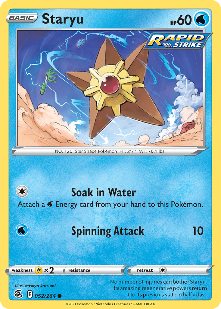 Staryu swsh8-52 Common from Fusion Strike Set