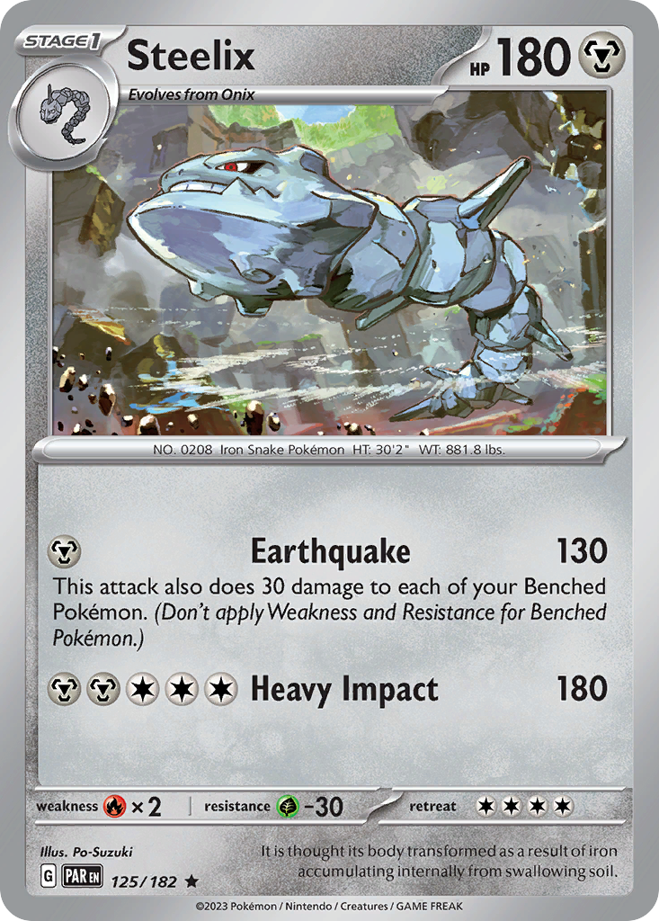 Steelix sv4-125 Rare from Paradox Rift Set