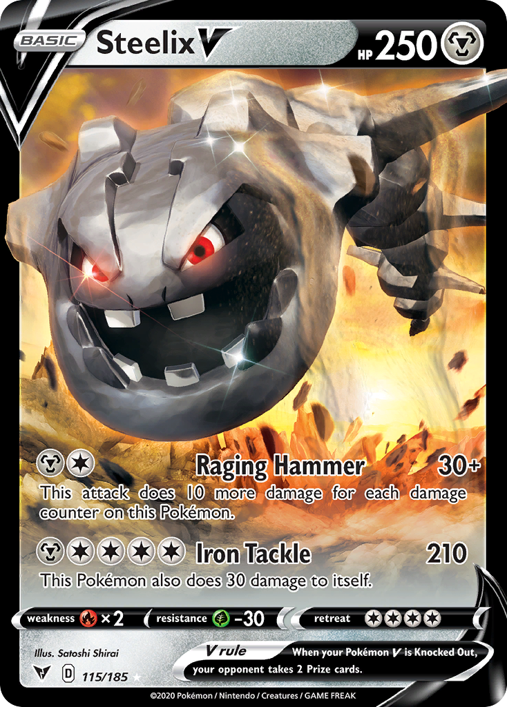 Steelix V swsh4-115 Rare Holo V from Vivid Voltage Set