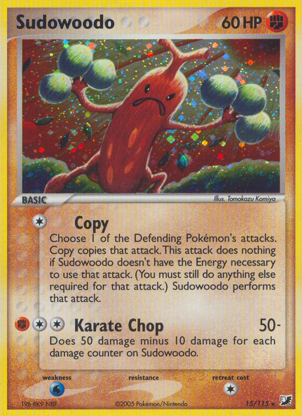 Sudowoodo ex10-15 Rare Holo from Unseen Forces Set