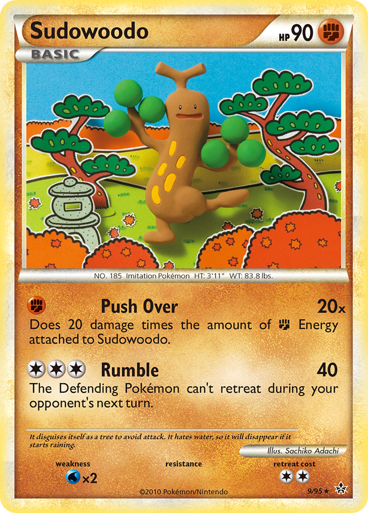 Sudowoodo hgss2-9 Rare Holo from HS—Unleashed Set