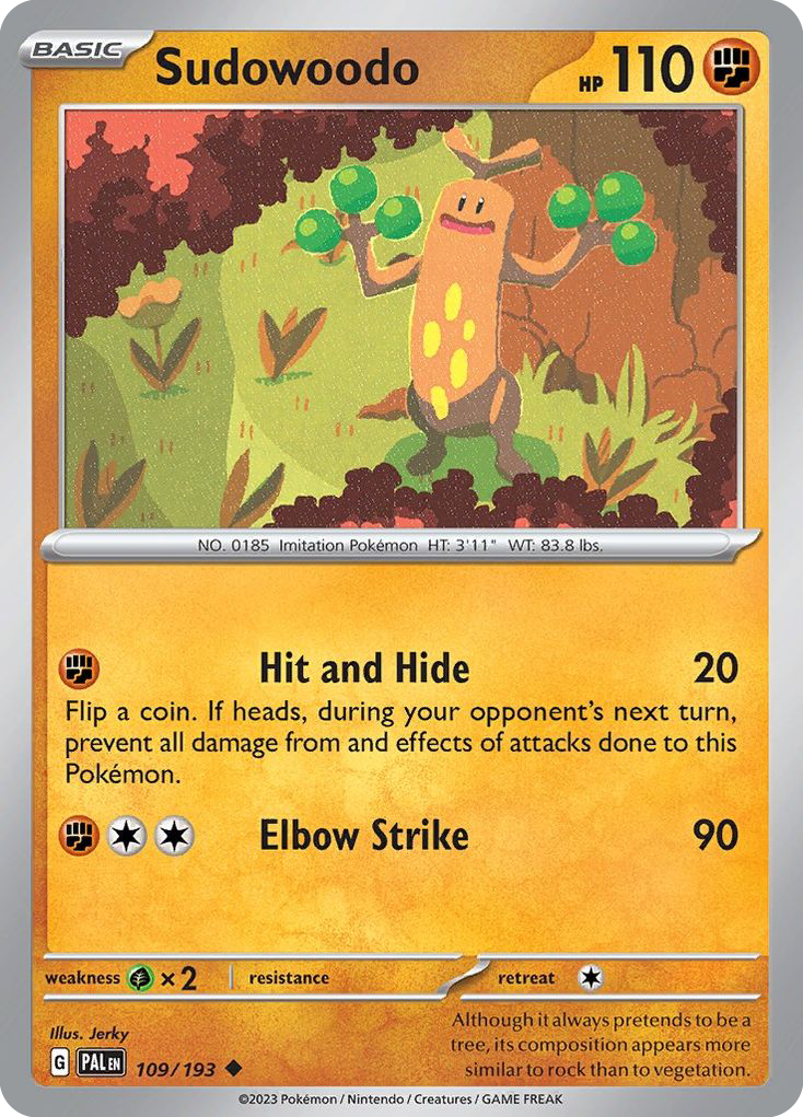 Sudowoodo sv2-109 Uncommon from Paldea Evolved Set