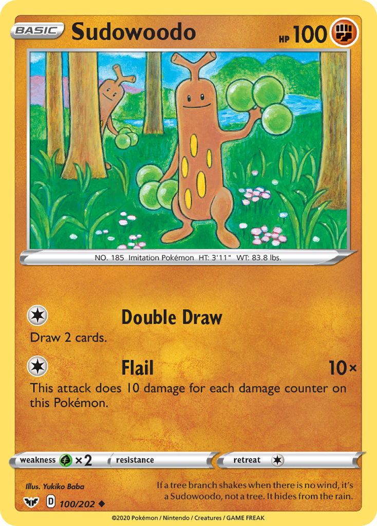 Sudowoodo swsh1-100 Uncommon from Sword & Shield Set