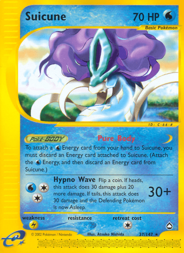 Suicune ecard2-37 Rare from Aquapolis Set