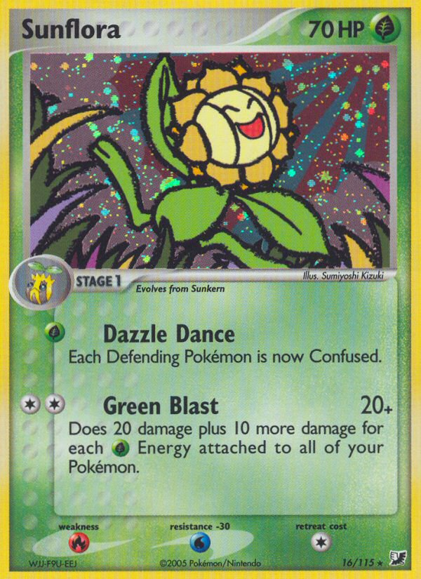 Sunflora ex10-16 Rare Holo from Unseen Forces Set