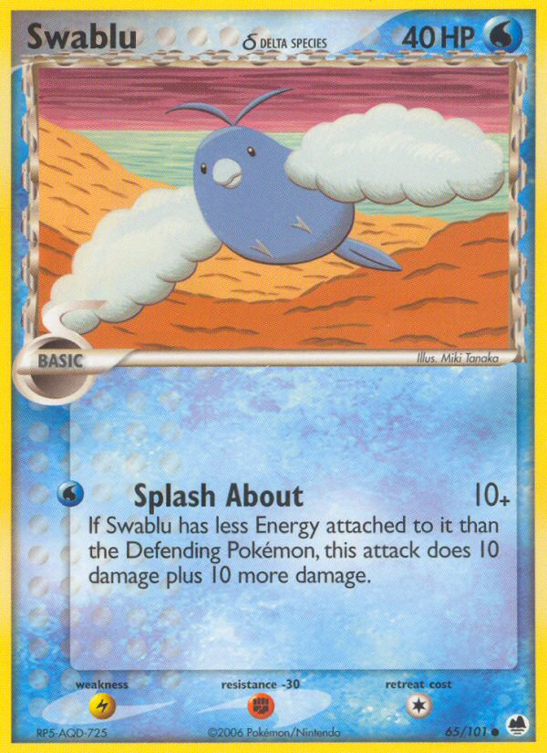 Swablu δ ex15-65 Common from Dragon Frontiers Set