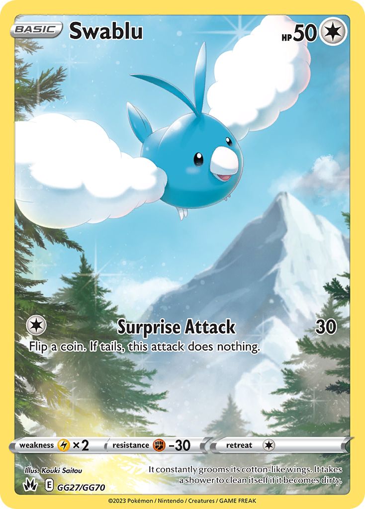 Swablu swsh12pt5gg-GG27 Trainer Gallery Rare Holo from Crown Zenith Galarian Gallery Set