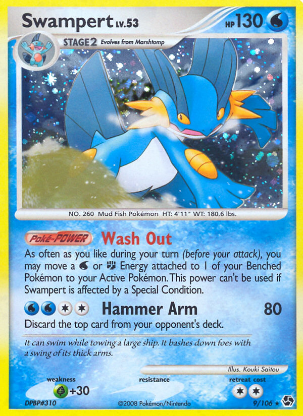 Swampert dp4-9 Rare Holo from Great Encounters Set