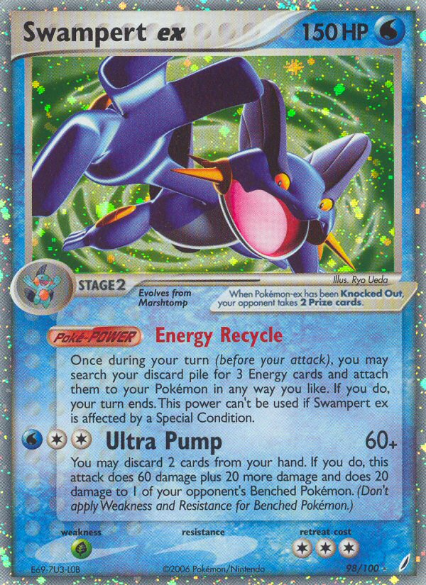 Swampert ex ex14-98 Rare Holo EX from Crystal Guardians Set