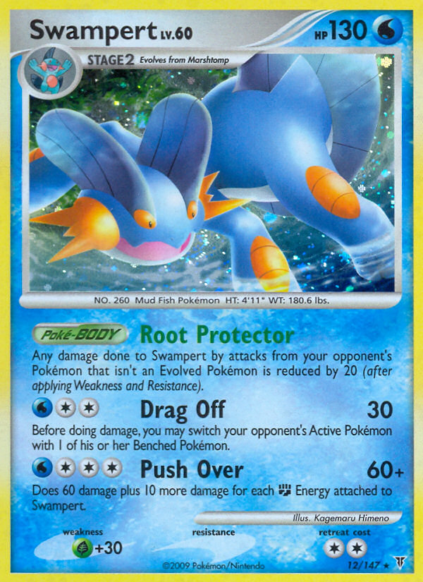Swampert pl3-12 Rare Holo from Supreme Victors Set