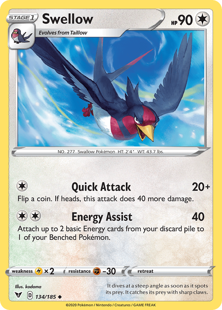 Swellow swsh4-134 Uncommon from Vivid Voltage Set