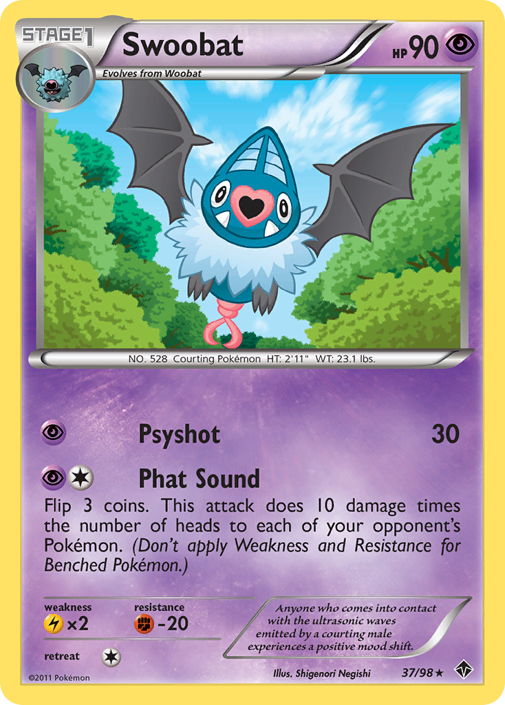 Swoobat bw2-37 Rare from Emerging Powers Set