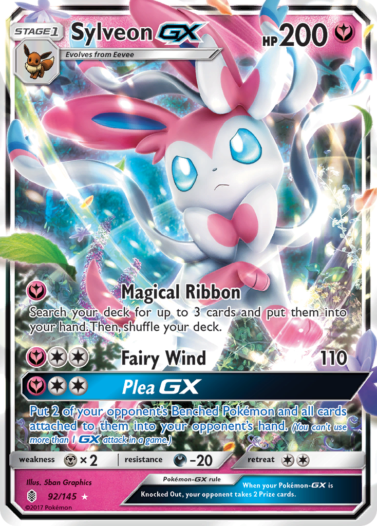 Sylveon-GX sm2-92 Rare Holo GX from Guardians Rising Set