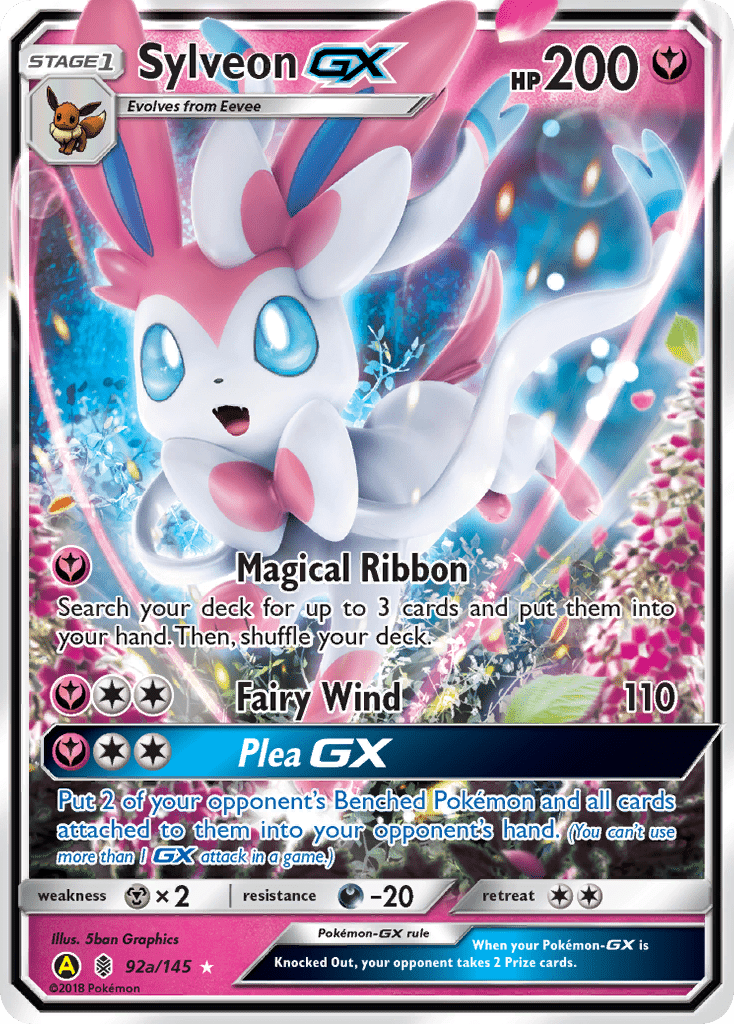 Sylveon-GX sm2-92a Rare Holo GX from Guardians Rising Set