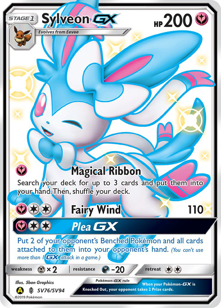 Sylveon-GX sma-SV76 Rare Shiny GX from Hidden Fates Shiny Vault Set