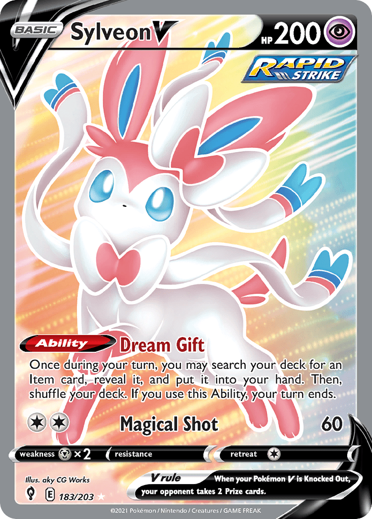 Sylveon V swsh7-183 Rare Ultra from Evolving Skies Set