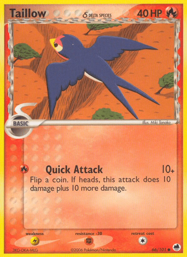 Taillow δ ex15-66 Common from Dragon Frontiers Set