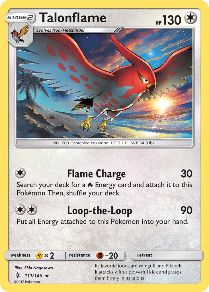 Talonflame sm2-111 Rare from Guardians Rising Set